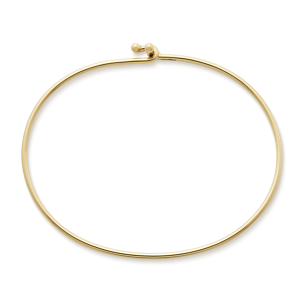 Chastity Charm On A 6 1/4 Inch Oval Eye Hook Bangle Bracelet