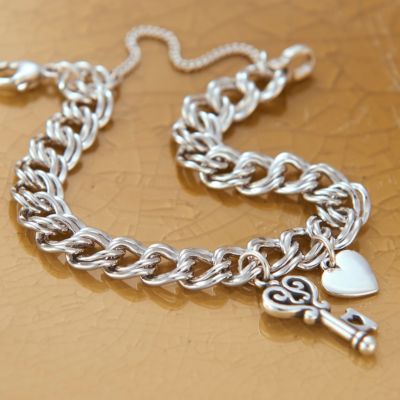 Heavy Double Curb Charm Bracelet James Avery
