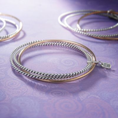 Bronze & Silver Twist Bangle Bracelet James Avery