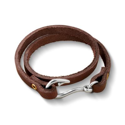 Mens Leather Fish Hook Bracelet 