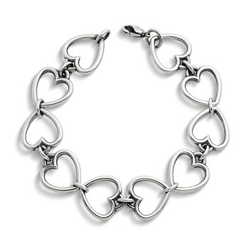 bracelet heart open link charm avery james silver sterling jamesavery