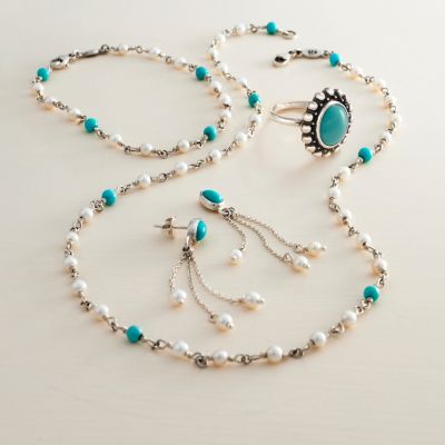 Santorini Bracelet with Turquoise & Cultured Pearl James Avery
