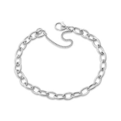 Textured Oval Charm Bracelet thumbnail 9