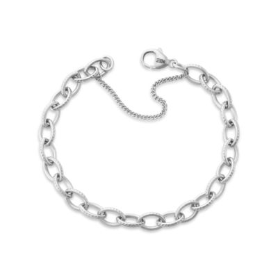 Textured Oval Charm Bracelet thumbnail 8