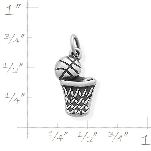 View Larger Image of Basketball & Hoop Charm