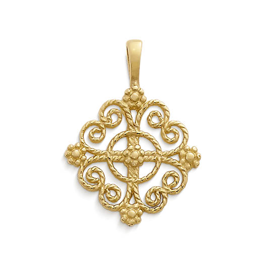 View Larger Image of Twisted Wire Lacy Cross