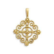 Twisted Wire Lacy Cross Pendant