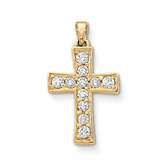 View Larger Image of Plain Latin Cross with Diamonds