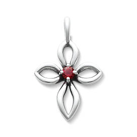 Avery Remembrance Cross with Lab-Created Ruby