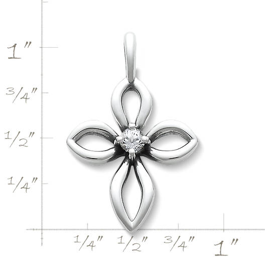 View Larger Image of Avery Remembrance Cross with Lab-Created White Sapphire