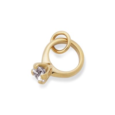 Engagement Ring Charm with Cubic Zirconia thumbnail 7