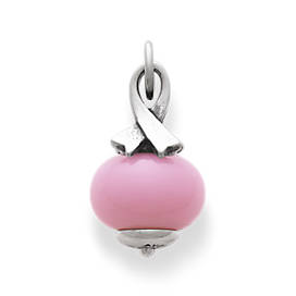 Awareness Ribbon Finial with Pink Charm