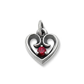 Avery Remembrance Heart Pendant with Lab-Created Ruby