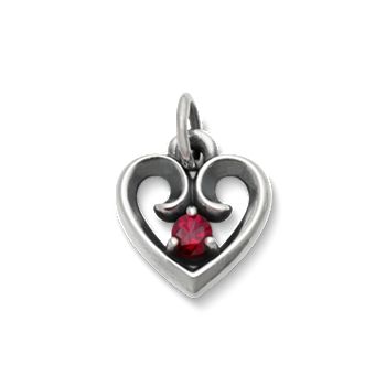 Avery Remembrance Heart Pendant with Lab-Created Ruby - James Avery