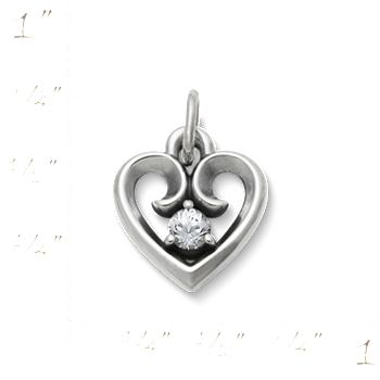 Avery Remembrance Heart Pendant with Lab-Created White Sapphire - James ...