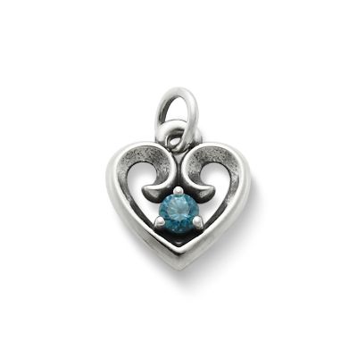 Avery Remembrance Heart Pendant with Blue Zircon James Avery