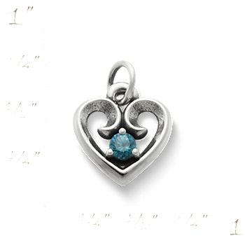 Avery Remembrance Heart Pendant with Blue Zircon - James Avery