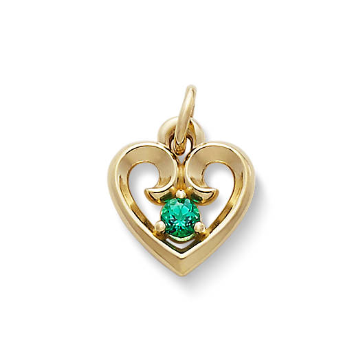 View Larger Image of Avery Remembrance Heart Pendant with Lab-Created Emerald