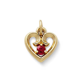 Avery Remembrance Heart Pendant with Lab-Created Ruby