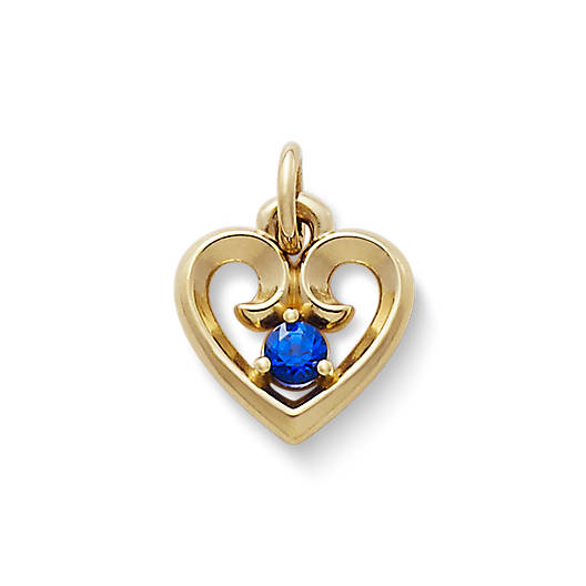 View Larger Image of Avery Remembrance Heart Pendant with Lab-Created Blue Sapphire