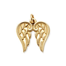 14K Gold Angel Wings Charm