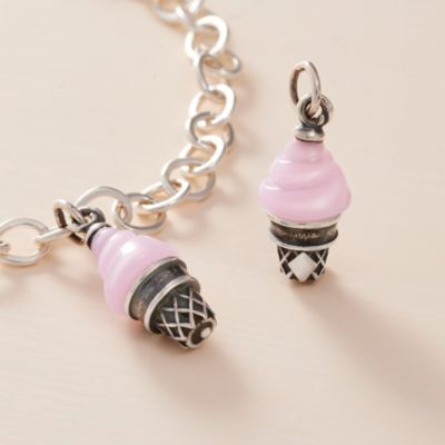 Ice Cream Cone with Pink Art Glass Charm James Avery