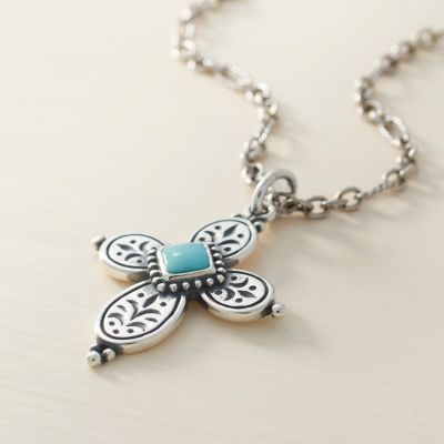 Festive Beaded Cross with Turquoise James Avery