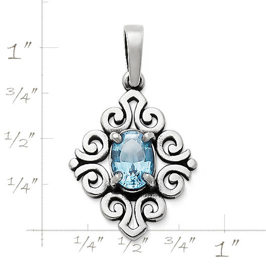 View Larger Image of Scrolled Pendant with Blue Topaz