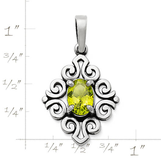 View Larger Image of Scrolled Pendant with Peridot