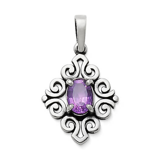 View Larger Image of Scrolled Pendant with Amethyst