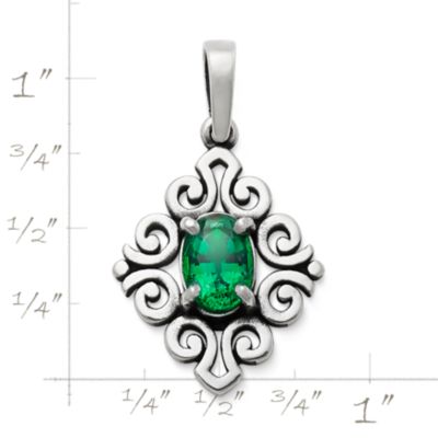 Scrolled Pendant with LabCreated Emerald James Avery