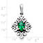 View Larger Image of Scrolled Pendant with Lab-Created Emerald