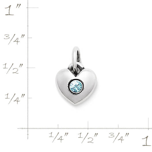 View Larger Image of Keepsake Heart Charm with Blue Zircon