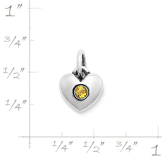 View Larger Image of Keepsake Heart Charm with Citrine