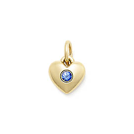 Keepsake Heart Charm with Lab-Created Blue Sapphire