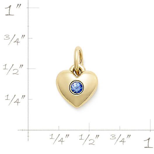 View Larger Image of Keepsake Heart Charm with Lab-Created Blue Sapphire