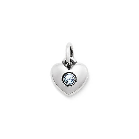 View Larger Image of Keepsake Heart Charm with Lab-Created Aqua Spinel