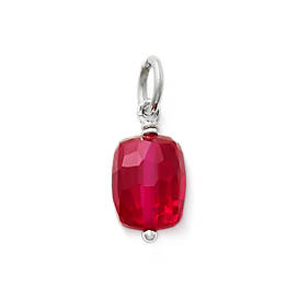 Faceted Lab-Created Ruby Gemstone Bead Pendant