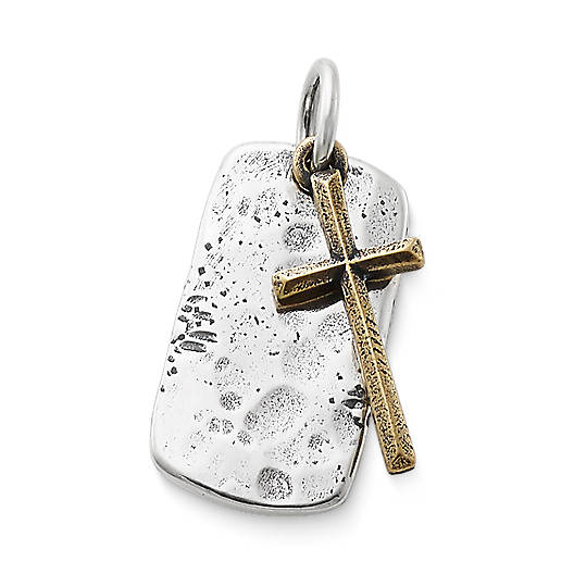 View Larger Image of Engravable Tag and Cross Pendant
