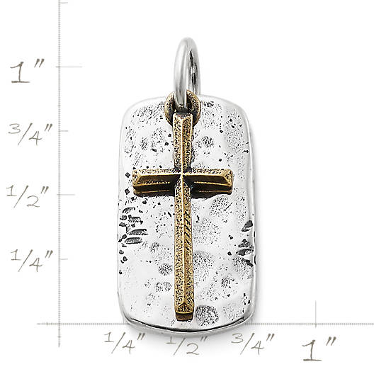 View Larger Image of Engravable Tag and Cross Pendant