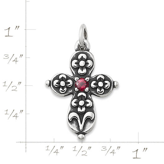 View Larger Image of Floret Cross with Lab-Created Ruby