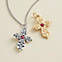View Larger Image of Floret Cross with Lab-Created Ruby