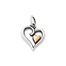Sterling Silver and 14K Yellow Gold Delicate Joy of My Heart Charm