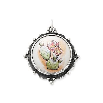 Framed Ceramic Prickly Pear Cactus Charm - James Avery