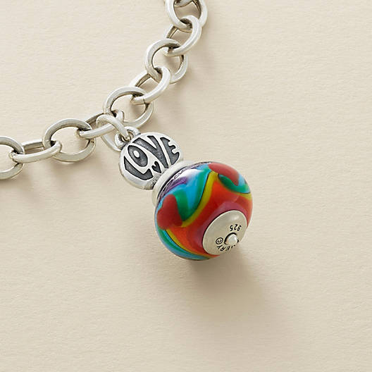 View Larger Image of "Love" Tie-Dye Art Glass Charm