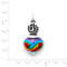 View Larger Image of "Love" Tie-Dye Art Glass Charm