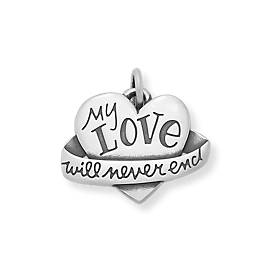 "My Love Will Never End" Heart Charm