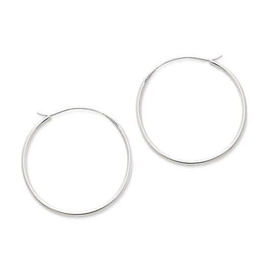 View Larger Image of Medium Swedged Hoop Earrings