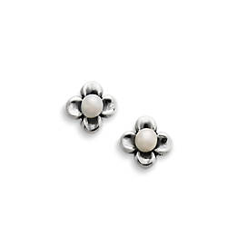 Tiny Blossom Ear Posts with Cultured Pearl