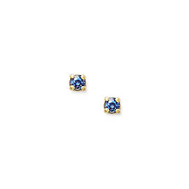 Petite Ear Posts with Lab-Created Blue Sapphire